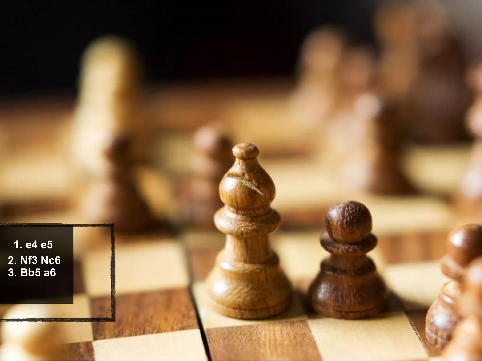 1. e4 e5
2. Nf3 Nc6
3. Bb5 a6
 