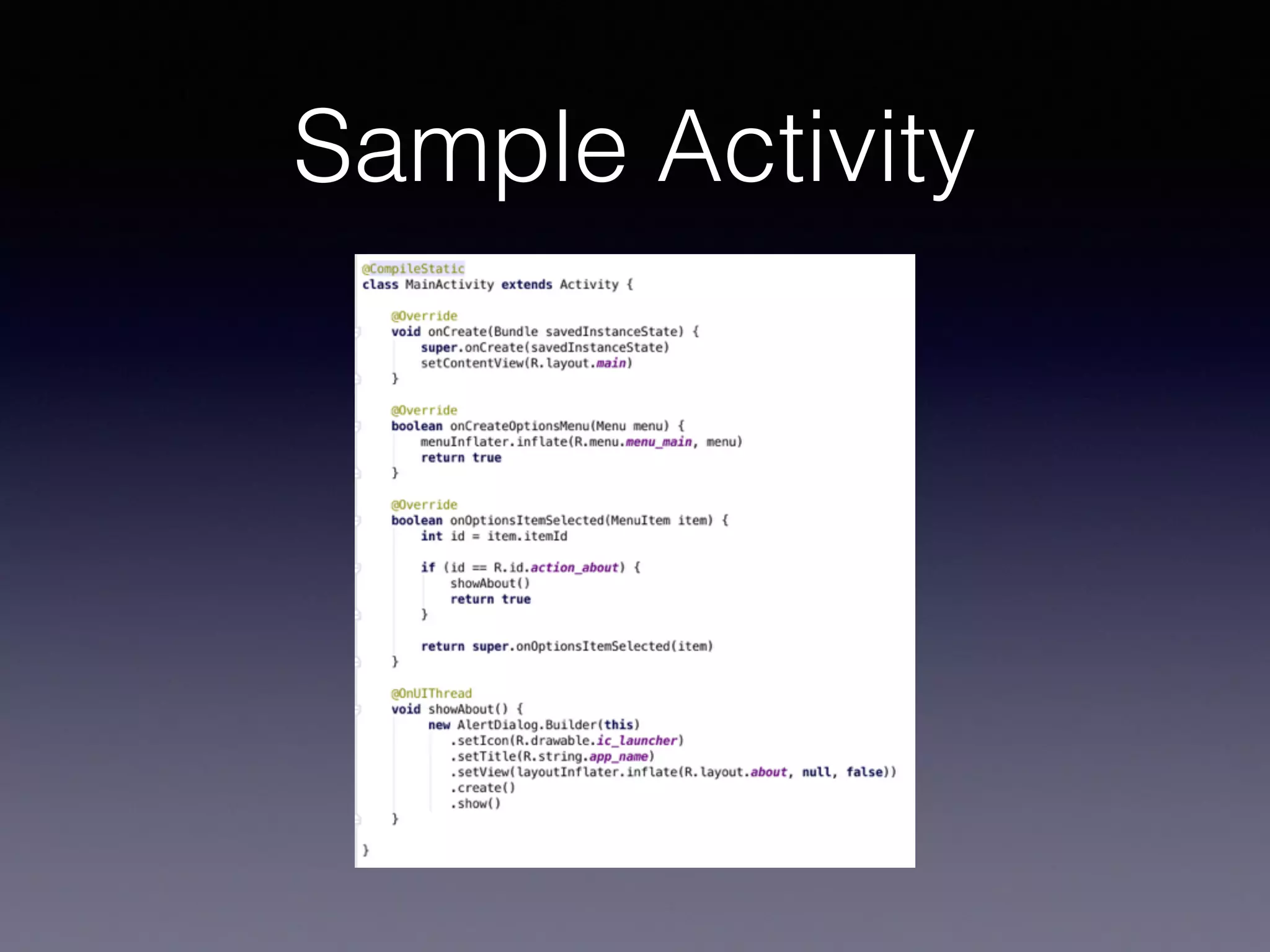 Sample Activity
 