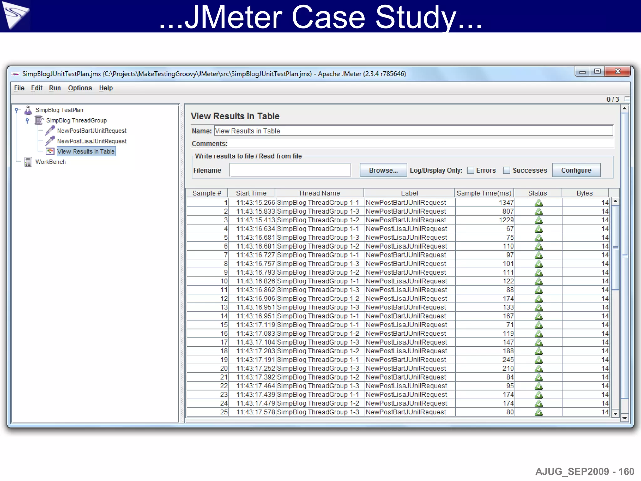 ...JMeter Case Study...
© ASERT 2006-2009




                                              AJUG_SEP2009 - 160
 