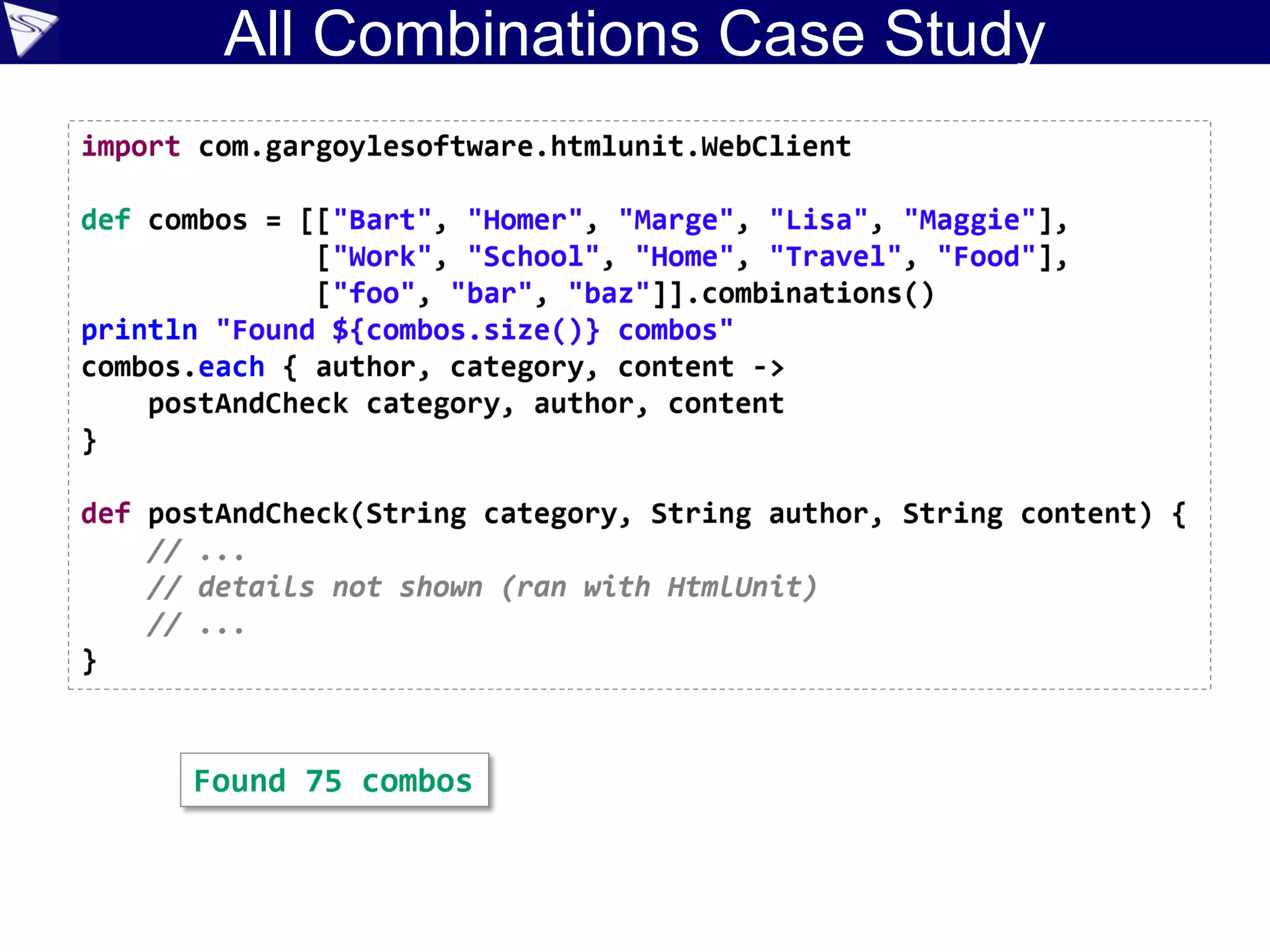 All Combinations Case Study
 