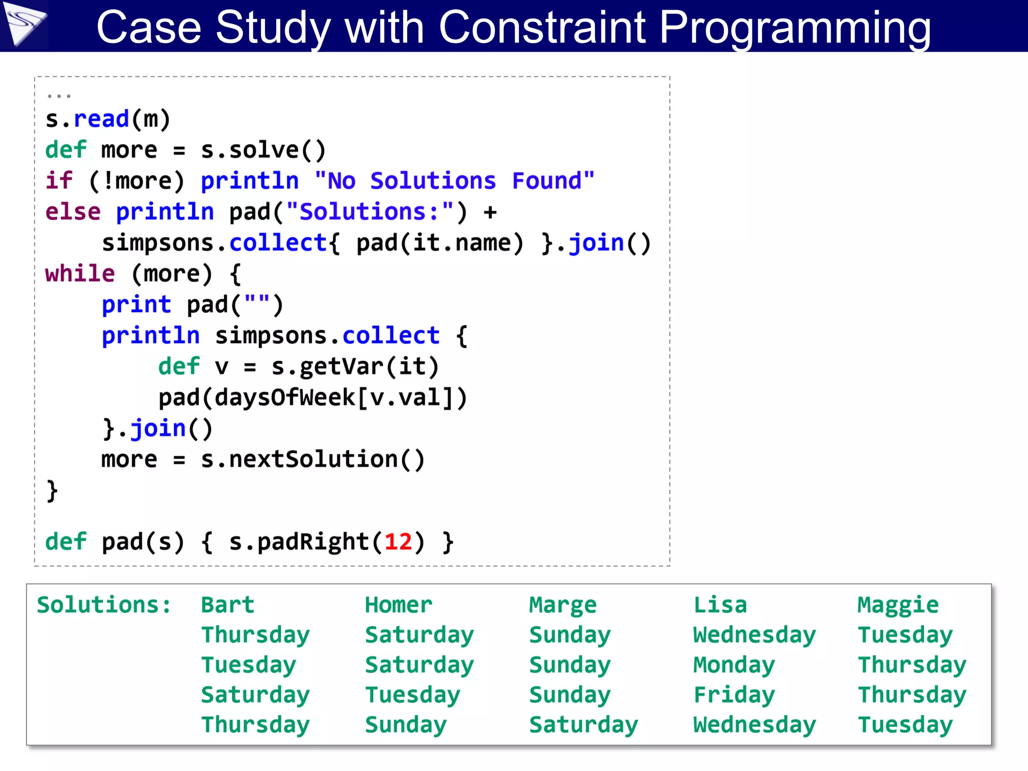 Case Study with Constraint Programming
 