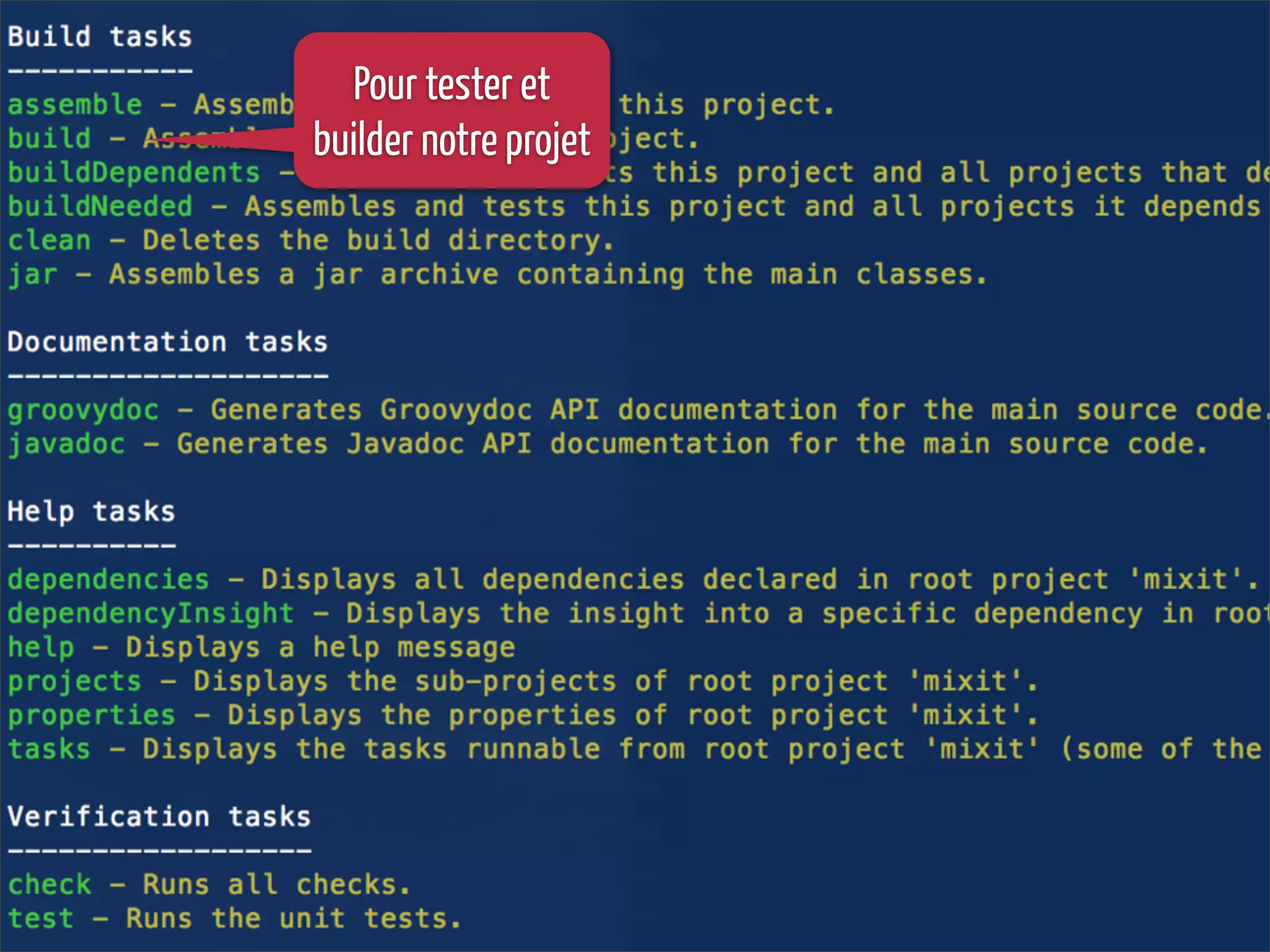 Pour tester et
builder notre projet
 