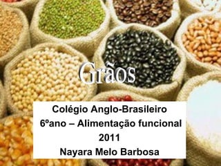Colégio Anglo-Brasileiro
6ºano – Alimentação funcional
            2011
    Nayara Melo Barbosa
 