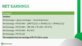 Gross and Net Earnings pdf powerpoint pre | PDF