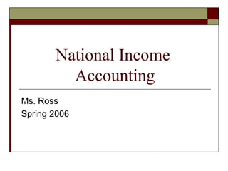 National Income  Accounting Ms. Ross Spring 2006 