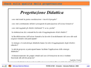 Check sulla qualità della progettazione 