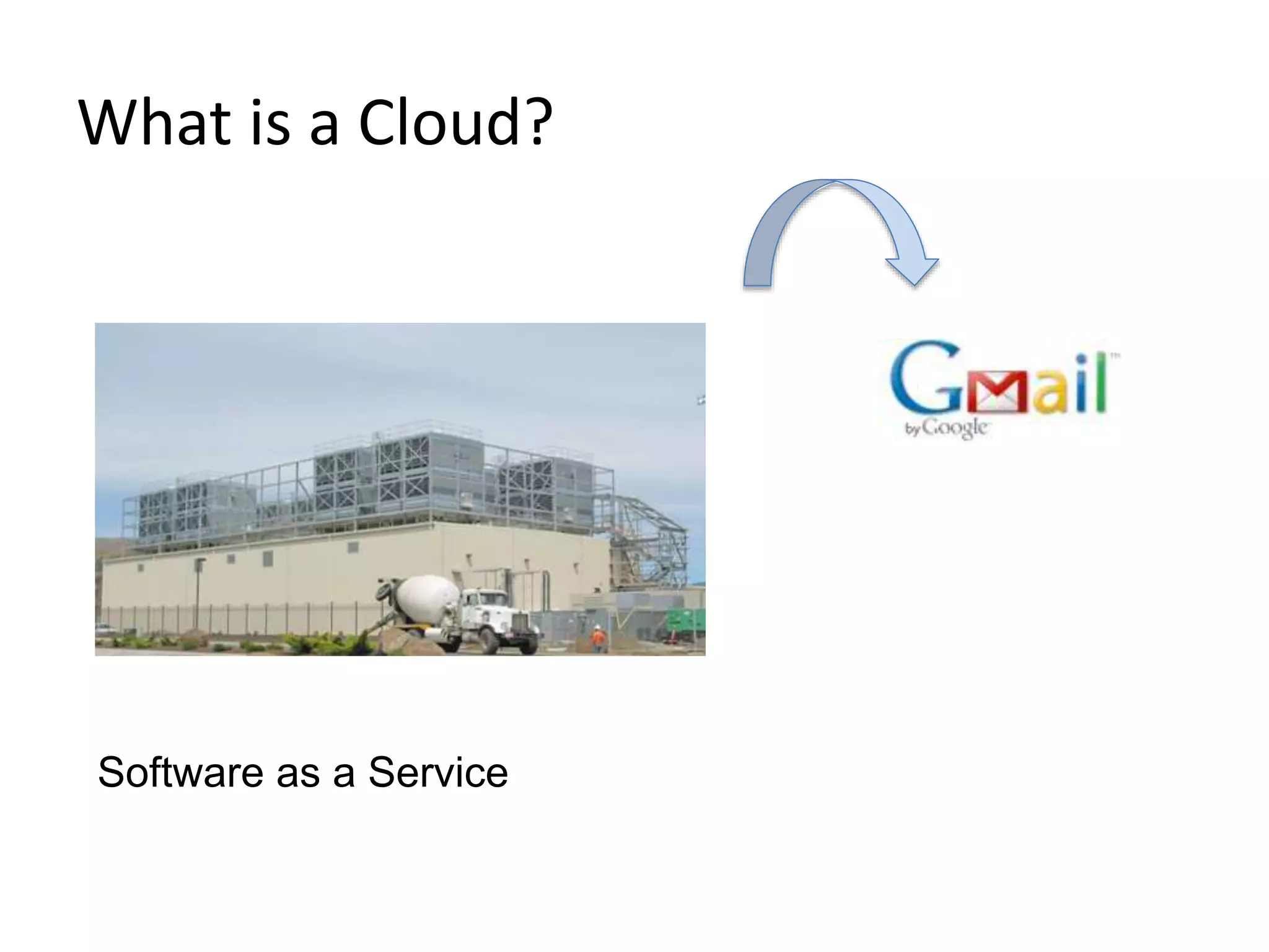 What is a Cloud?
3
Software as a Service
 