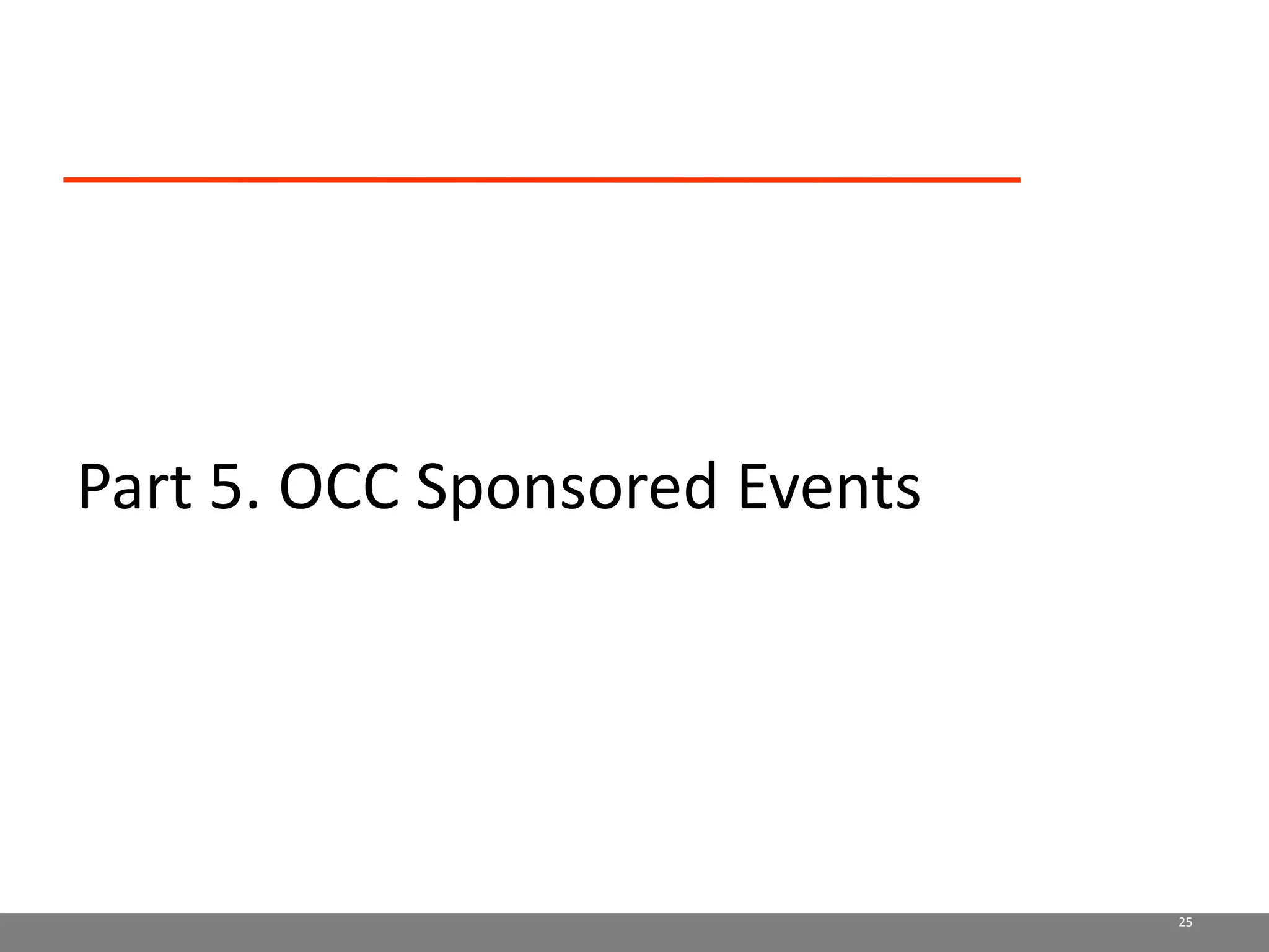 Part 5. OCC Sponsored Events25