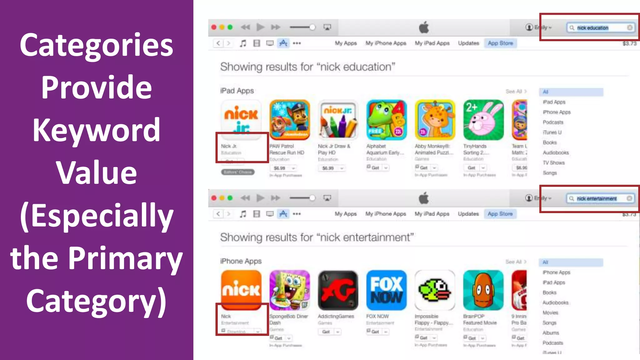 Categories
Provide
Keyword
Value
(Especially
the Primary
Category)
 