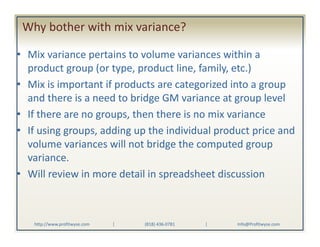 Variance Bridge Generating Effective Gross Margin Analysis | PDF
