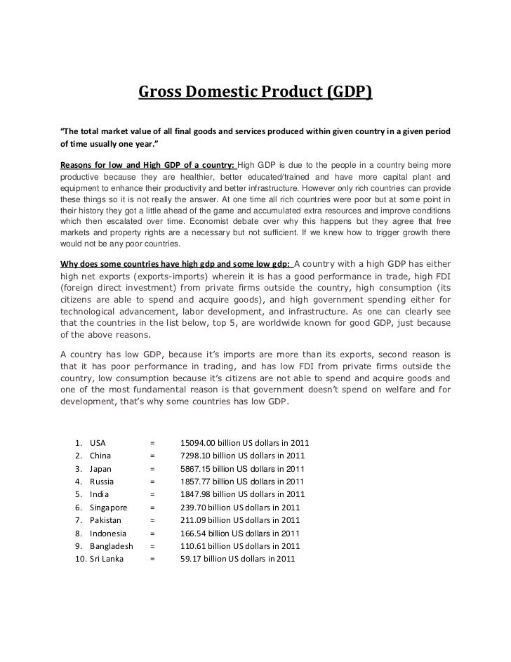 gross domestic products essay Gap (gross domestic product) is the total market value of all goods and services that are produced within the united states borders gnp (gross national product) is the total market value of goods and services produced by labor and reporter owned by a country regardless of where production took place. gross domestic products essay Gap (gross domestic product) is the total market value of all goods and services that are produced within the united states borders gnp (gross national product) is the total market value of goods and services produced by labor and reporter owned by a country regardless of where production took place.