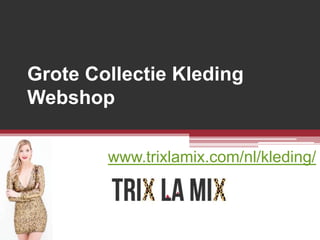 Grote Collectie Kleding
Webshop
www.trixlamix.com/nl/kleding/
 