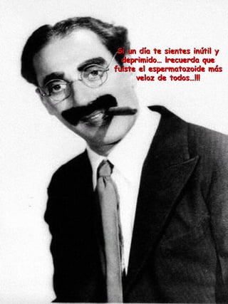 Si un día te sientes inútil y deprimido… ¡recuerda que fuiste el espermatozoide más veloz de todos…!!! 