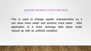 Groundwater recharge techniques | PPTX