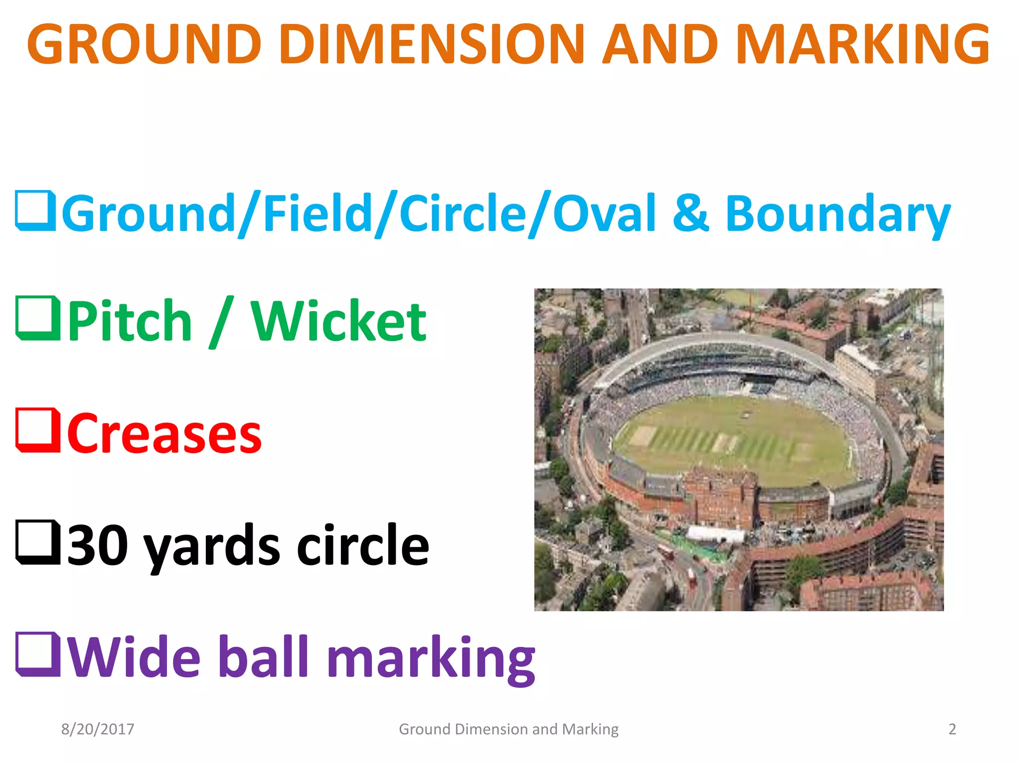 Cricket Field Dimensions Layout