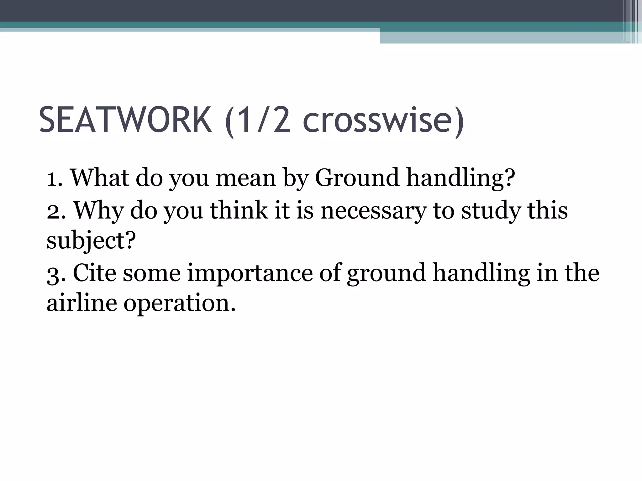 Airport Ground Handling (Introduction) | PPT