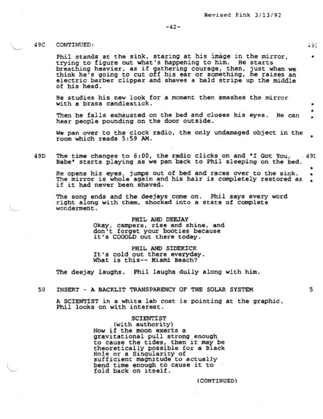 groundhog day screenplay groundhog day screenplay by danny rubin for educational groundhog day screenplay groundhog day screenplay by danny rubin for educational