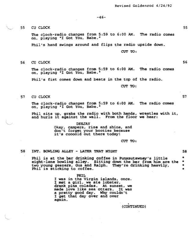 groundhog day screenplay groundhog day screenplay 28 images groundhog day groundhog day screenplay groundhog day screenplay 28 images groundhog day