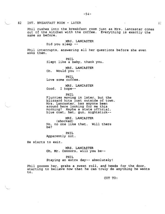 groundhog day screenplay groundhog day screenplay by danny rubin for educational groundhog day screenplay groundhog day screenplay by danny rubin for educational