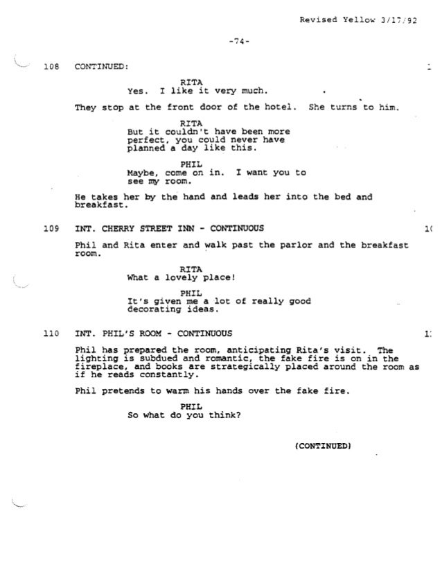 groundhog day screenplay groundhog day screenplay by danny rubin for educational groundhog day screenplay groundhog day screenplay by danny rubin for educational