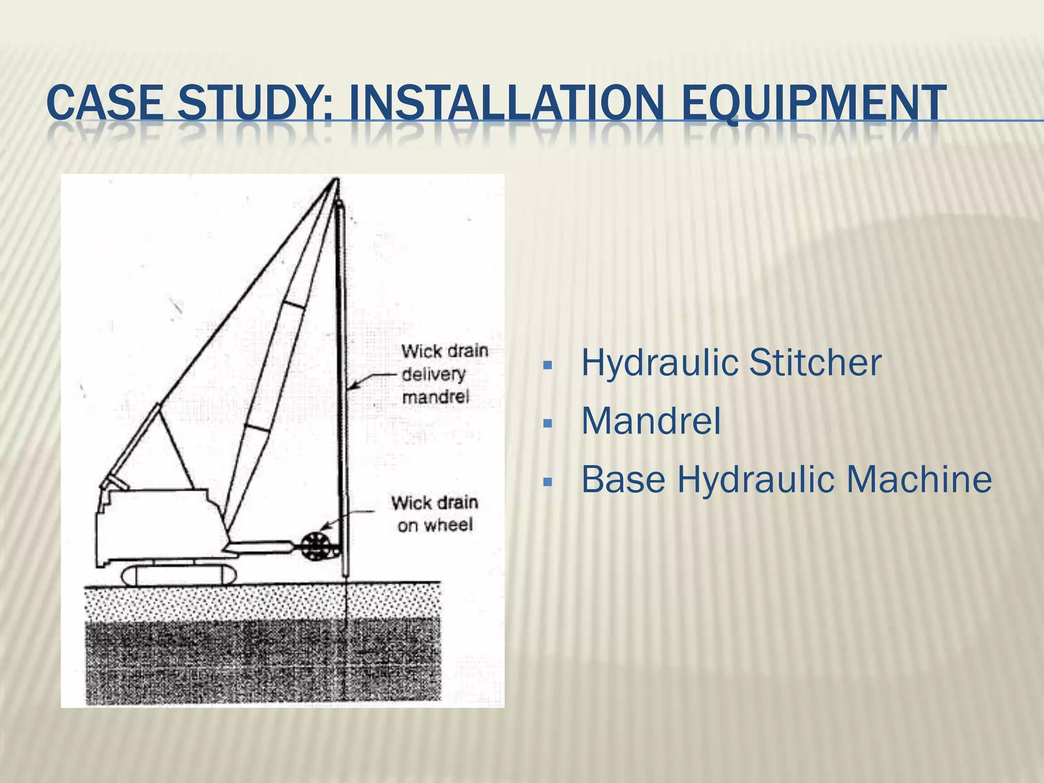CASE STUDY: INSTALLATION EQUIPMENT



                     Hydraulic Stitcher
                     Mandrel
                     Base Hydraulic Machine
 