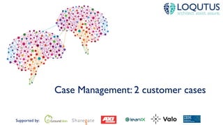 Supported by:
Case Management: 2 customer cases
 