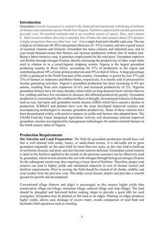 Handbook on improved agronomic practices of groundnut production in North East Nigeria - Feed the Future Nigeria Integrated Agriculture Activity.