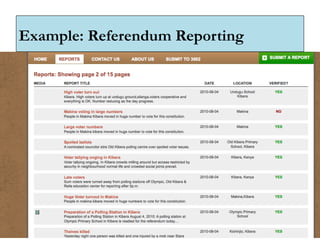 Example: Referendum Reporting
 
