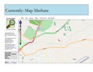 Currently: Map Mathare
 