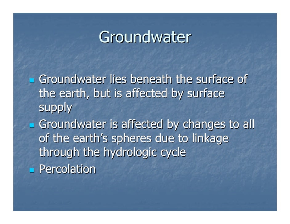 Groundwater