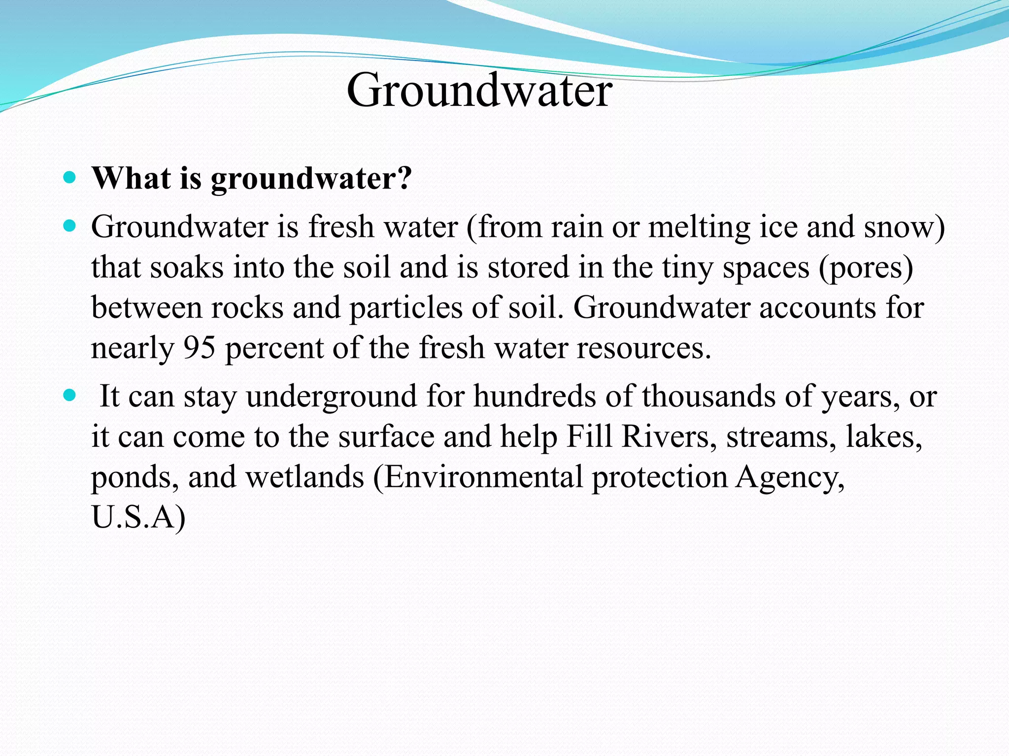 Groundwater and watershed management | PPTX