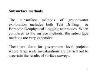 Groundwater exploration methods | PDF