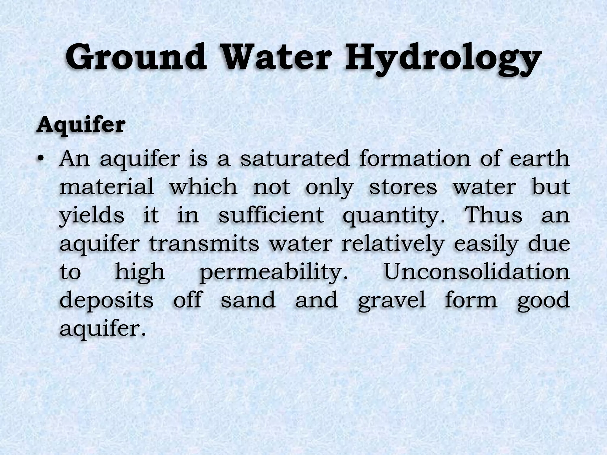 Ground Water Hydrology | PPTX