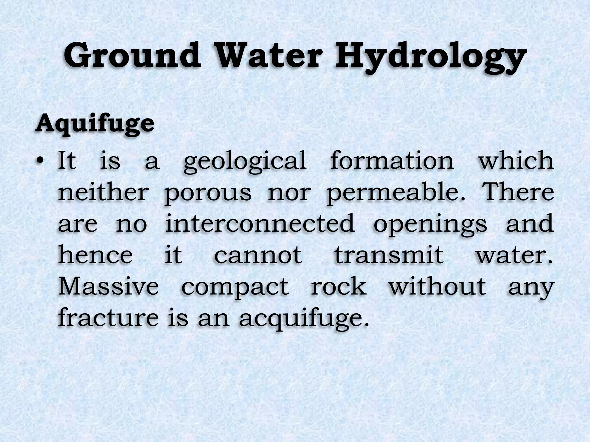 Ground Water Hydrology | PPTX