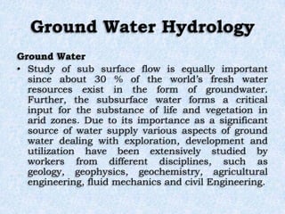 Ground Water Hydrology | PPTX