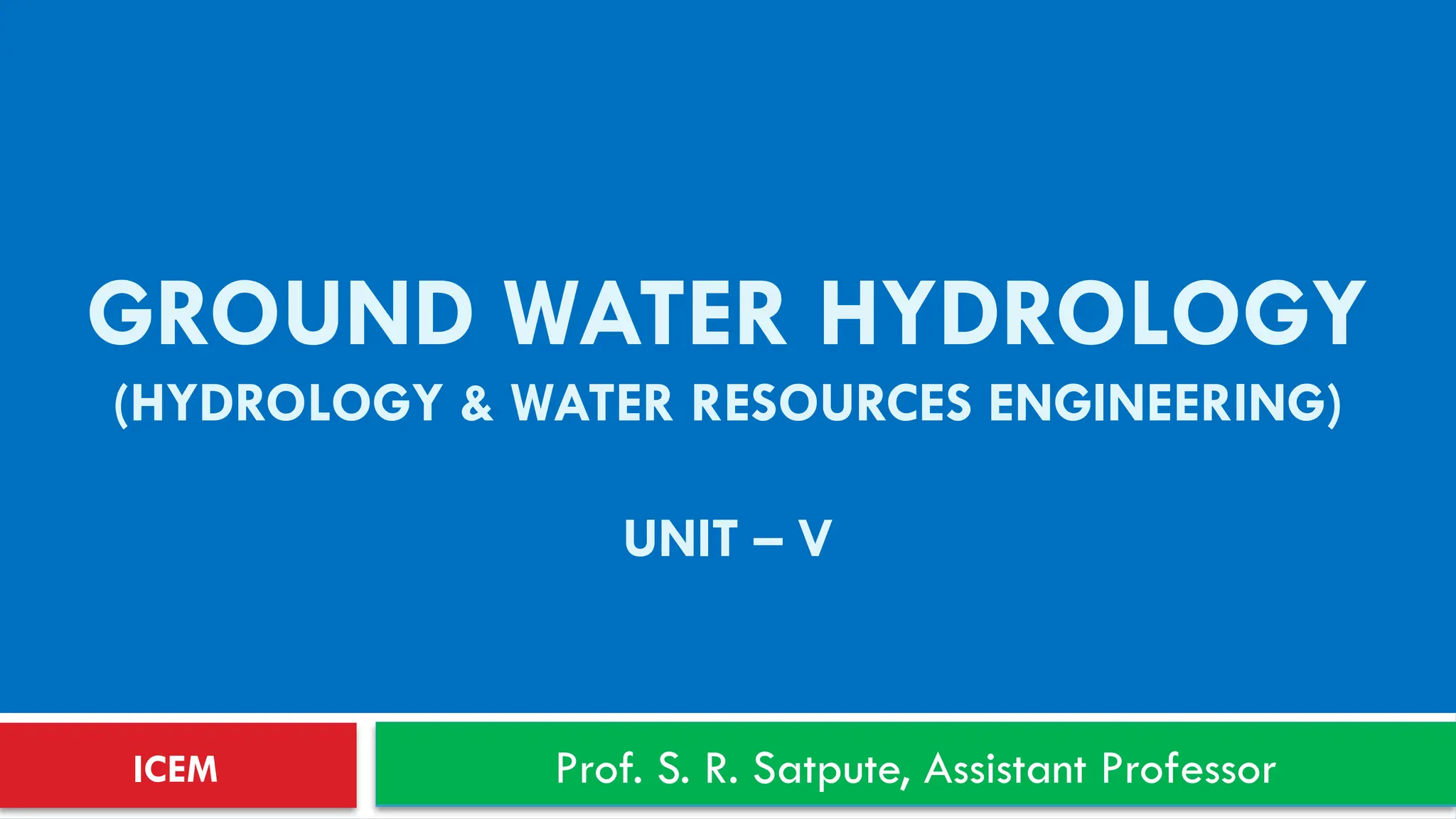 Study.... of Ground Water Hydrology.pptx