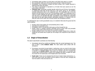 UnderGround water table in Hydrology and irrigation engineering