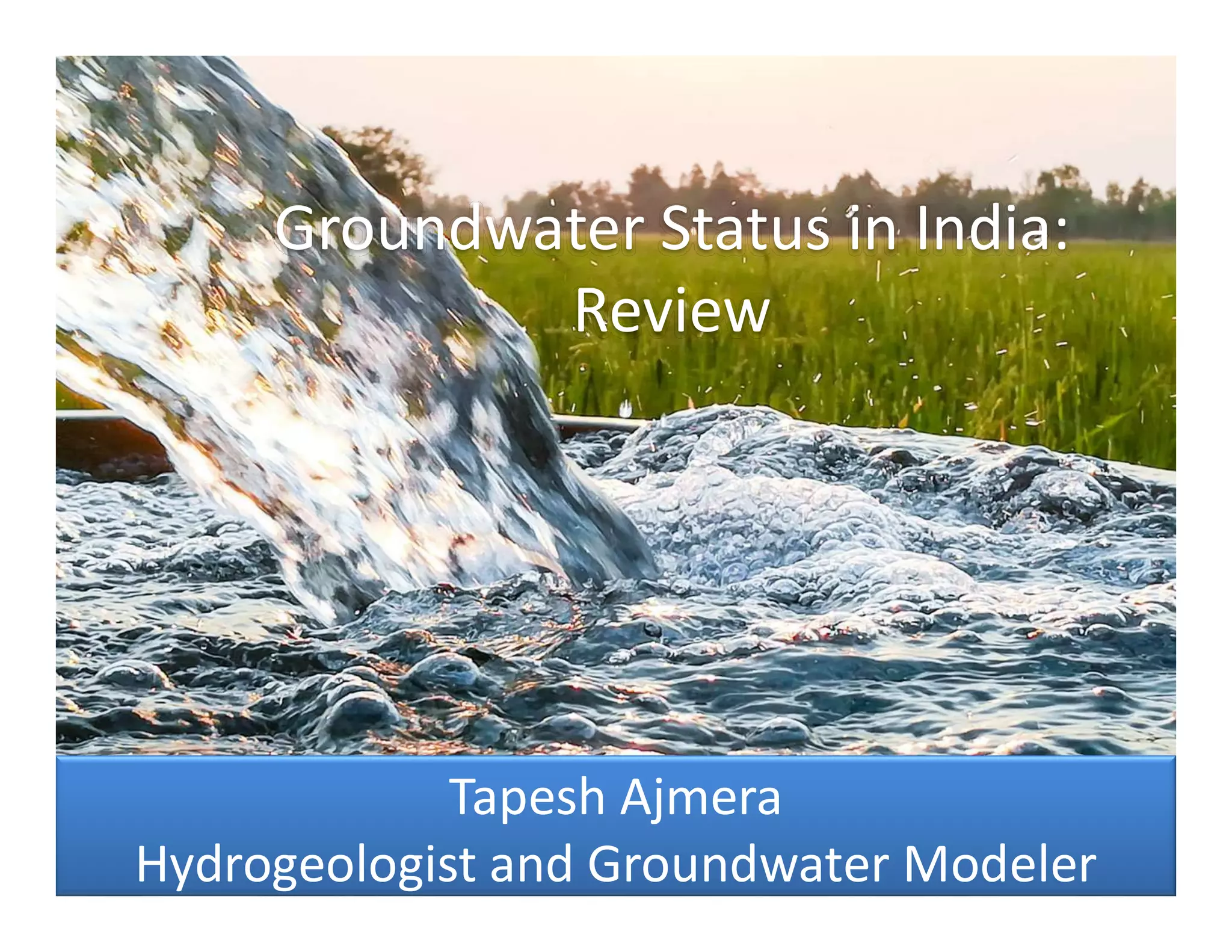 Groundwater status in india review | PDF