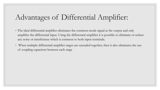 Operational Amplifier, Differential Amplifier, Summing Amplifier 