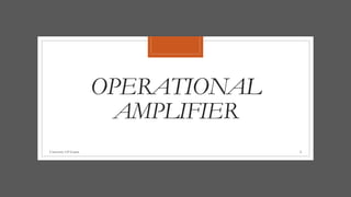 Operational Amplifier, Differential Amplifier, Summing Amplifier 