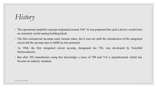 Operational Amplifier, Differential Amplifier, Summing Amplifier 