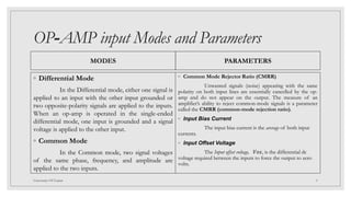 Operational Amplifier, Differential Amplifier, Summing Amplifier 