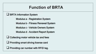 Competitive Priorities of Bangladesh Road Transport Authority (BRTA) | PPTX