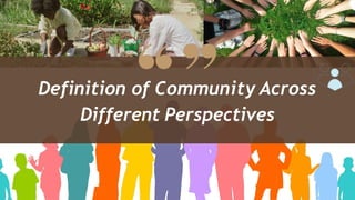 Definition of Community Across
Different Perspectives
 