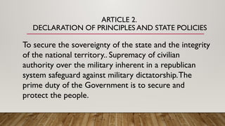 GROUP-1-ARTICLE-2 Declaration of principles and state polict | PPT