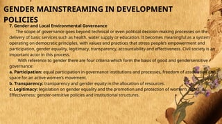 Gender Policy Development Process Evolution of Gender and Development: History, Concepts, and ...