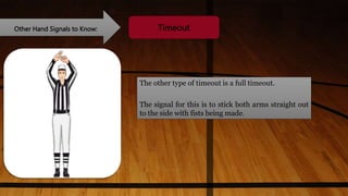 Other Hand Signals to Know: Timeout
The other type of timeout is a full timeout.
The signal for this is to stick both arms straight out
to the side with fists being made.
 