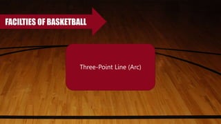 FACILTIES OF BASKETBALL
Three-Point Line (Arc)
 