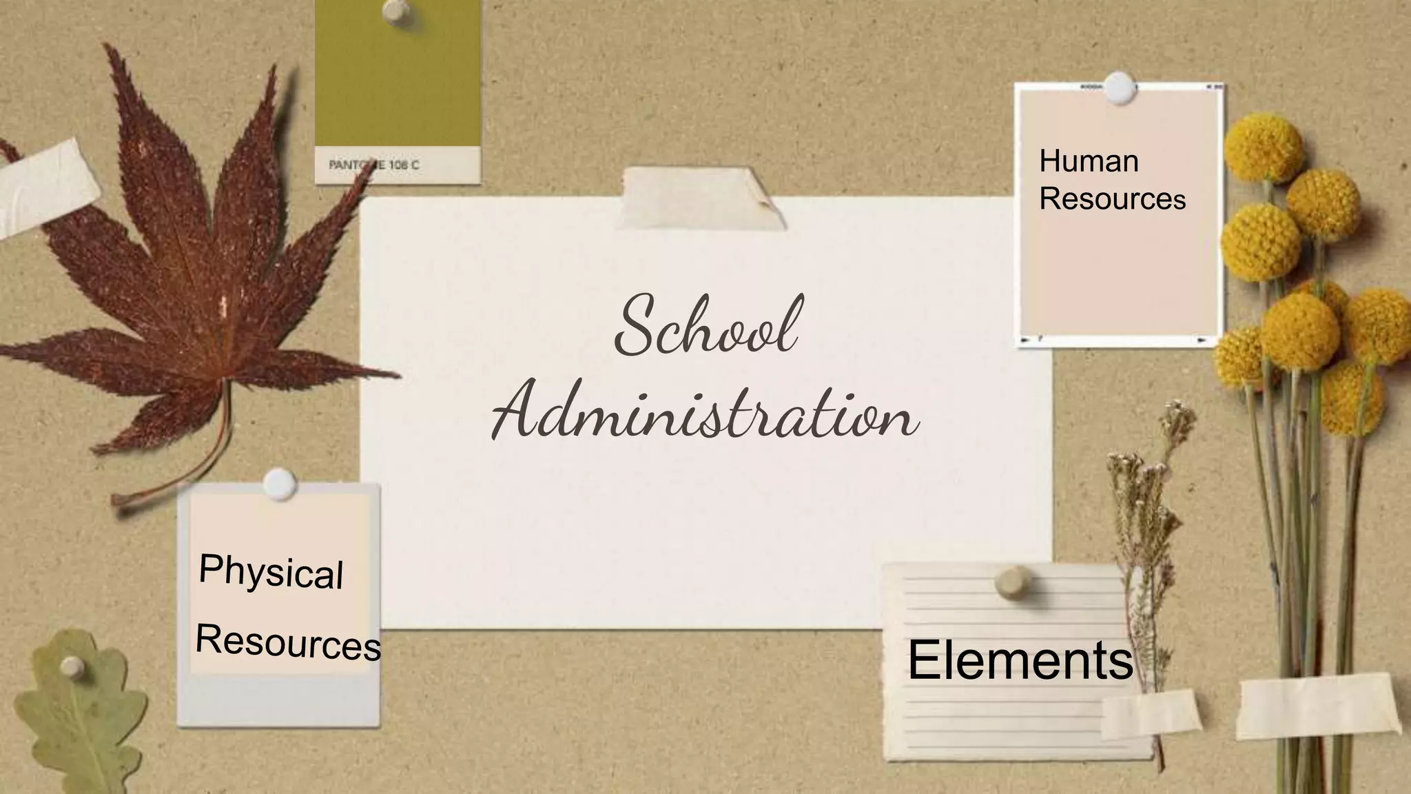 School
Administration
Human
Resources
Elements
 