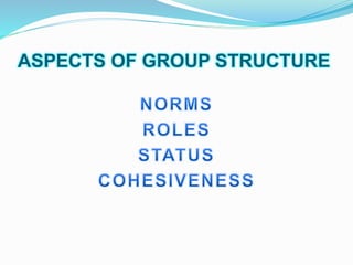 ASPECTS OF GROUP STRUCTURE 
 